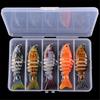 5pcs Artificial Hard Baits Swimming Lure with Treble Hook Multi Jointed Swimbait Saltwater Swimbait Fishing Tackle