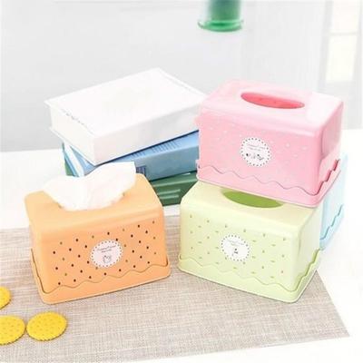 1 Pcs Candy Color Plastic Tissue Box Toilet Type Paper Canister Living Room Napkin Holder for Home Decorations