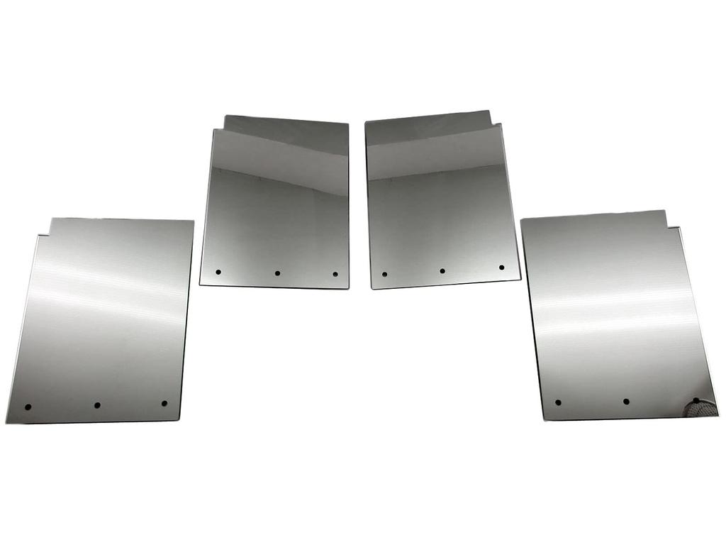 BRIGHTZ Mitsubishi Fuso Canter Guts F24 Super Mirror Finish Stainless Steel Plated Rear Mudguard Cover 4PC Mud Flaps F24 Mitsubishi Fuso Canter Guts