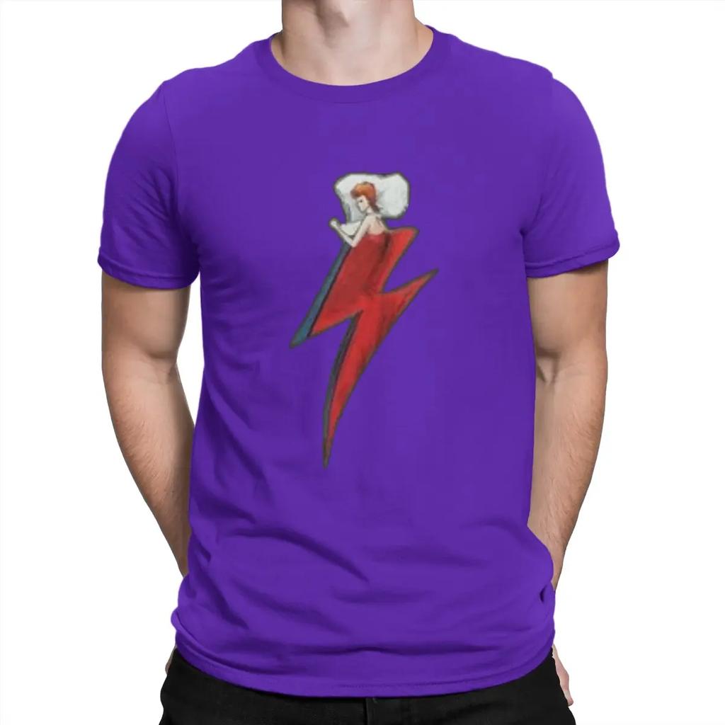 Cool Cool B-Bowie Creative TShirt for Men Sleeping Round Collar Pure Cotton T Shirt Hip Hop Birthday Gifts OutdoorWear