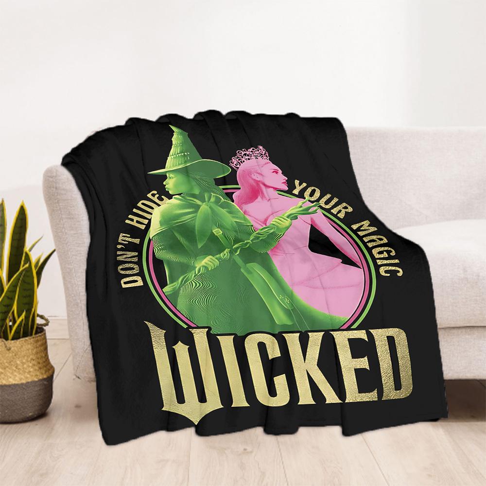 1pc Wicked Magic Outdoor Blanket Lightweight Flannel, Soft & Warm, All-Season Use for Sofa, Outdoor, Camping, Living Room, Office126