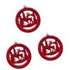 Pack Of 3 Flocked Round Christmas Tree Ornaments Velvety Soft Texture Multi Scene Holiday Hanging Decorations For Xmas Party Home