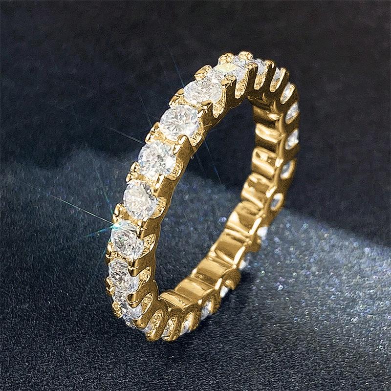 Cao Shi Elegant Zircon-Inlaid Platinum-Plated Ladies' Ring