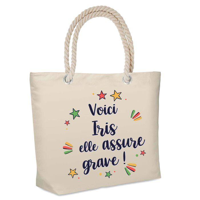 Sac cabas isotherme - PLANETEE - Iris (design exclusif) - Jute naturel - Grande contenance - Imprimé en France