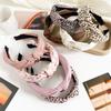 Popular Leopard Print Cloth Knotted Hairbands for Women Girls Casual Shopping Headpiece Simple Solid Knot Headbands