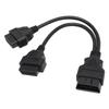 OBD Extension Cable 16Pin Cable Male To Dual Female Y Splitter Cord Adapter for OBD2 Interface Vehicles