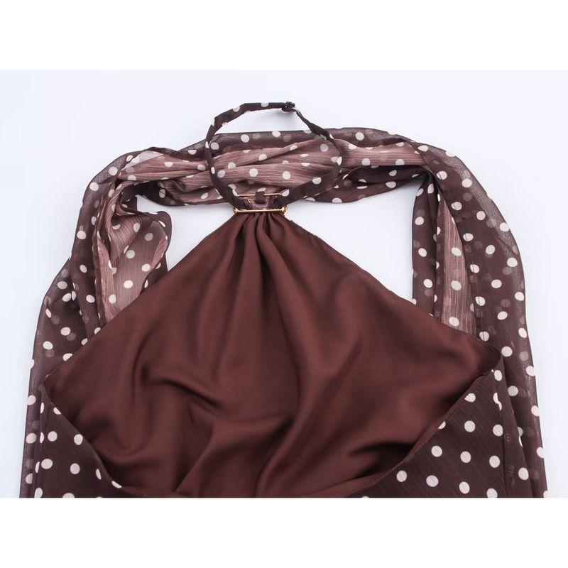 Kaslead New Women clothes Western Style Fashion Simple Polka Dot Accessories Neck Collar Top 1165174