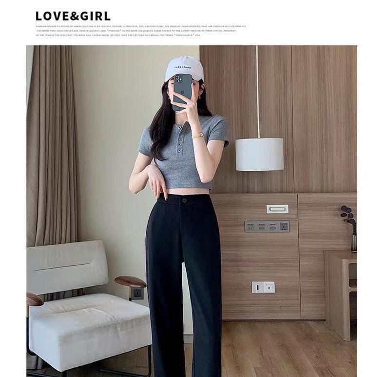 Damen Frühling/Herbst Gerade Bein Weites Bein Lässig Slim-Fit Bodenlang Hose (Spielraum: Keine Rückgabe/Umtausch)