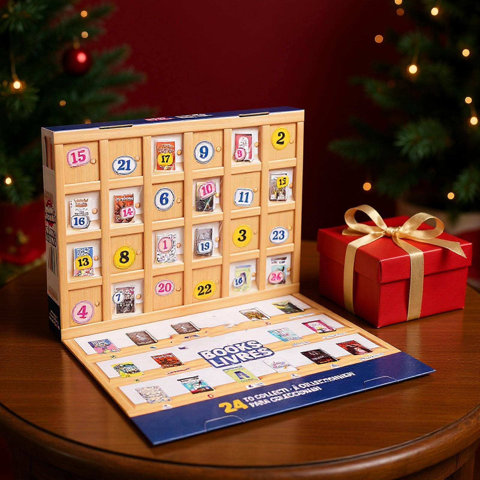 

Рождественский адвент-календарь с книгой и сезонными игрушками для мальчиков, девочек и коллекционеров One Size