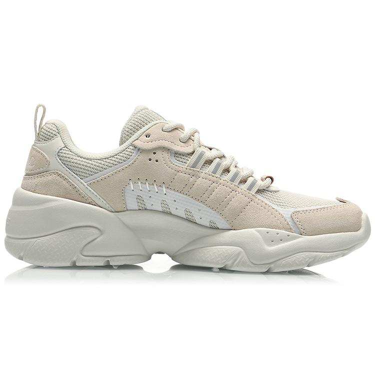 New LiNing Moonchaser Cushioning Anti Slip Wear Resistant Breathability Low Top Sports Casual Shoes Women's White AGLQ248-1