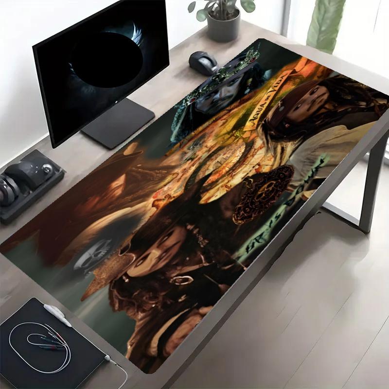 Captain Jack Sparrow Print Mouse Pad, Anti‑Slip Desktop keyboard Mat, for PC Laptop Gaming Working Daily Use, Cool Festival Birthday Gift