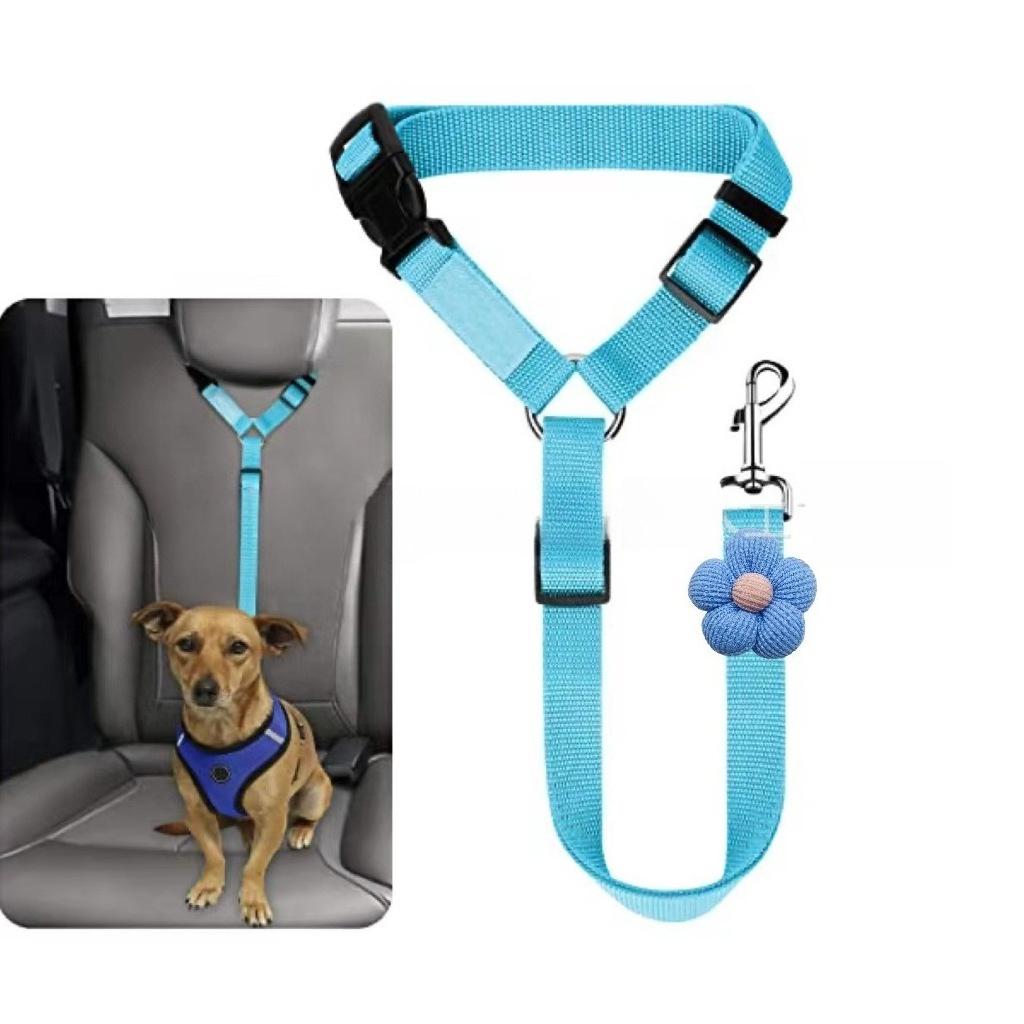 1Pcs 40-70cm Adjustable Pet Car Seat Belt Dog Cat Safety Harness Leash with Flower Decor for Dogs Travel Collar Pet Accessories