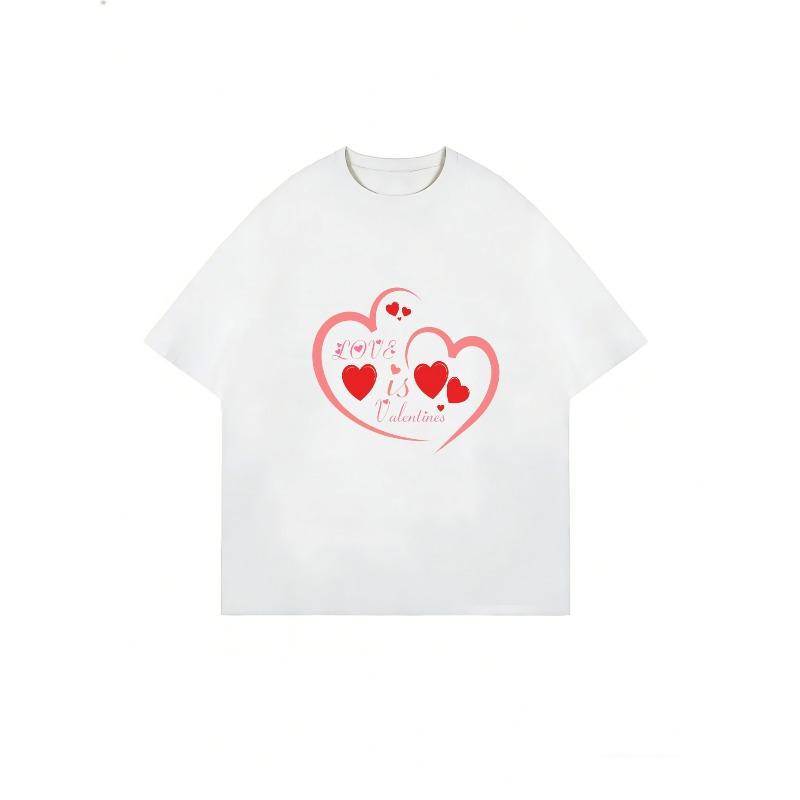 Black Oversized T Shirt With Love Is Valentines Heart Print For Valentine's Day