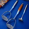 Liang Sheng Wooden Handle Stainless Steel Potato Masher & Pumpkin Squeezer