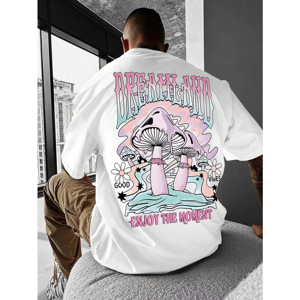 

Мужская женская унисекс хлопковая футболка с грибами, роскошный бренд, большой размер, топ, повседневная, с коротким рукавом, уличная одежда, классическая футболка с принтом на спине XXXL