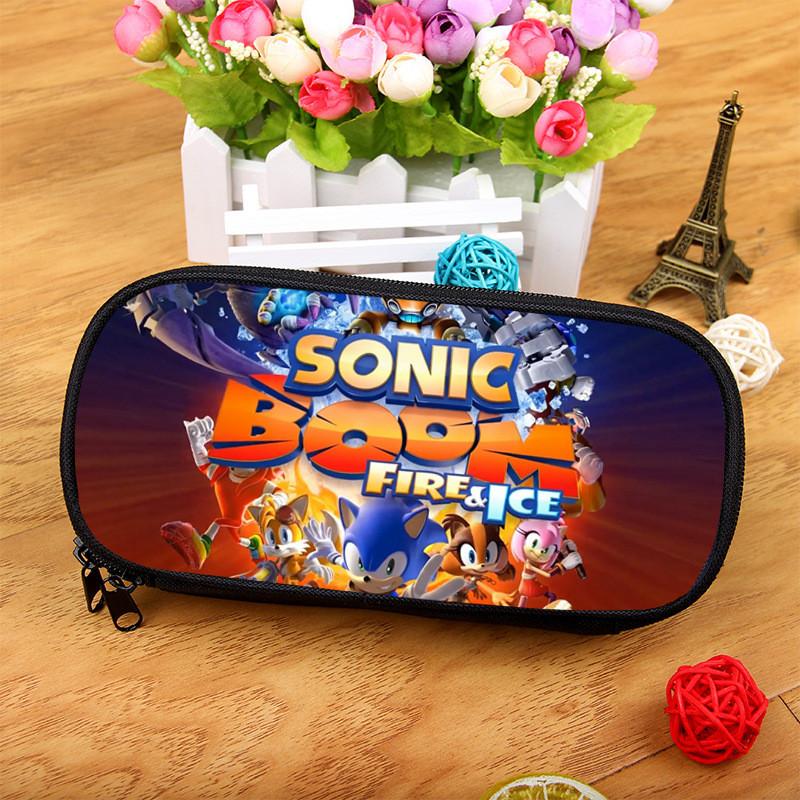 Sonic The Hedgehog Large Capacity Pencil Case With Nylon Material For School Supplies