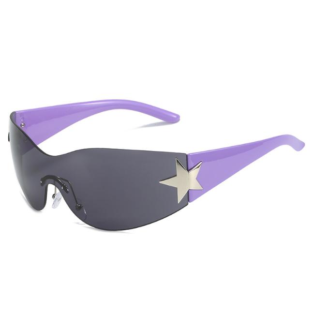 Luxury Brand Punk Sunglasses New Women Men 2000's Wrap Around Sun Glasses UV400 Female Sport Shades Eyewear De Sol Oculos
