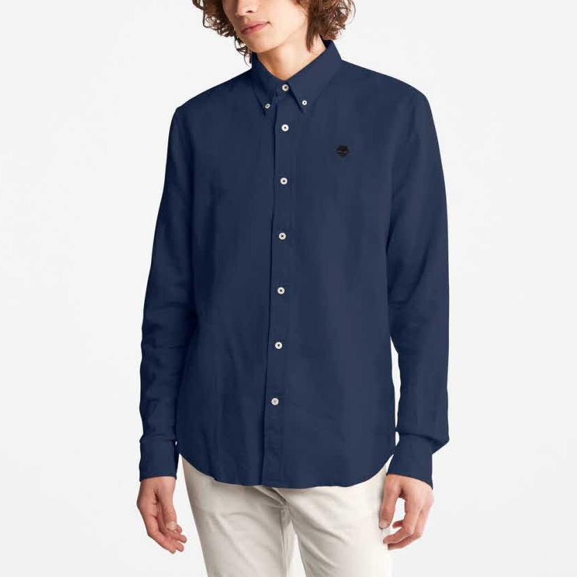 Timberland Casual Fashion Simple Long Sleeve Shirt Men shirts Denim-Blue TB0A24WR2881