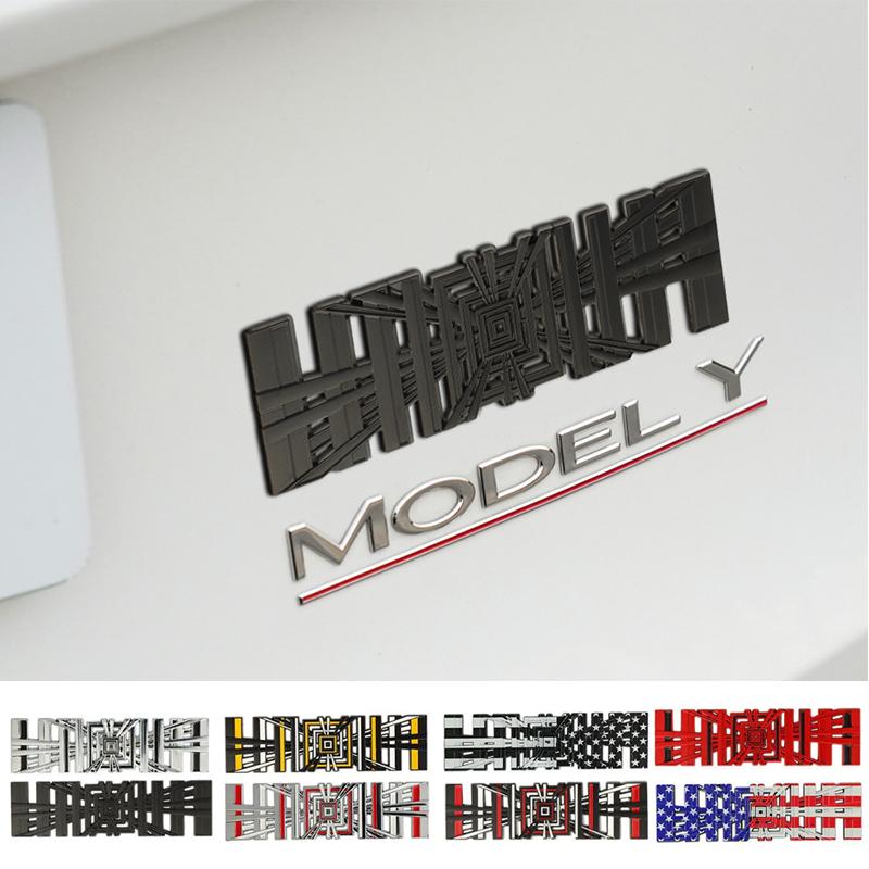 Para Tesla Model 3 Y S X Plaid Insignia con Logo Pegatina Emblema del Maletero Calcomanía Decoración de Letras Performance 2024 2023 2022 Accesorios