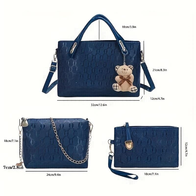 4-piece Set, Brand New Handbag, Shoulder Backpack, PU Leather Cosmetic Bag.