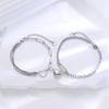 2PCS Simple Fashion Stainless Steel Bracelet Set for Couple Unisex Women Men Lover Heart Silver Color Chain Bracelets Jewelry