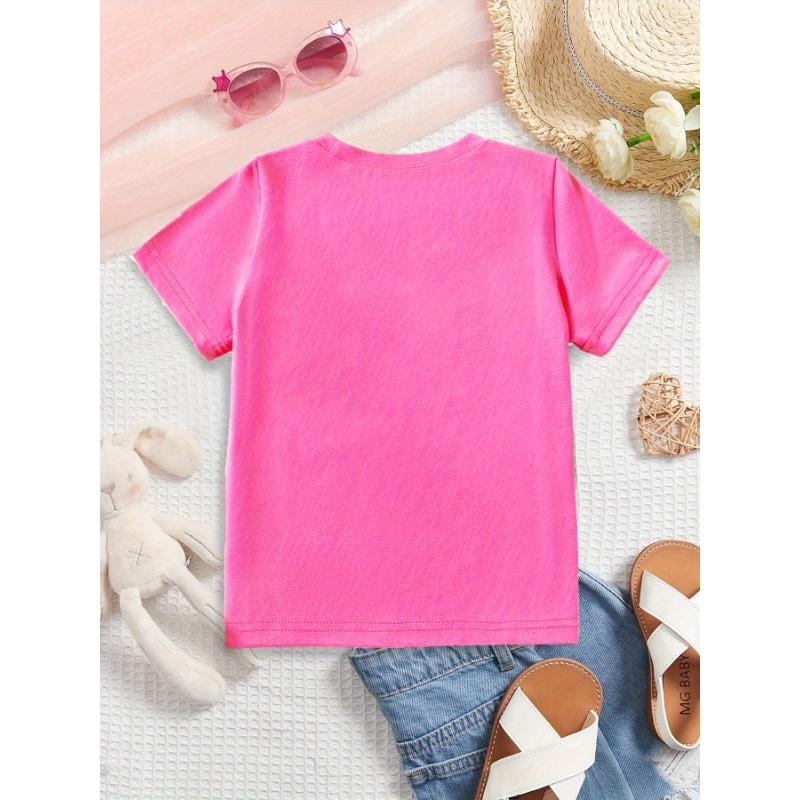 European sizes Girls "PAPA's GIRL" Print T-Shirt - Oversized Loose Fit Short Sleeve Summer Top with "PAPA's GIRL" Lettering,