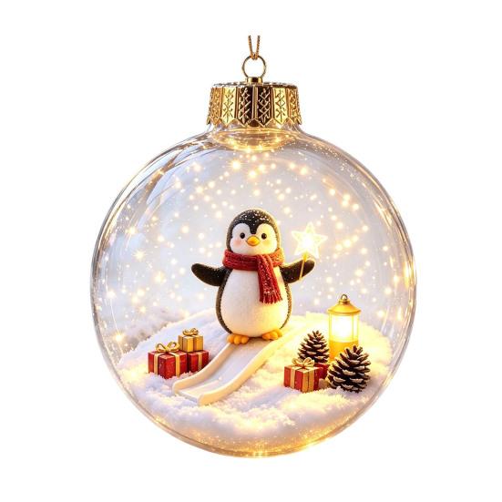 Unique Christmas Gift Ideas Glowing Ball Ornaments, 3D LED Lighted Acrylic Hanging Light-up Holiday Keepsakes Balls for Tree Mantel Window, Home Decor