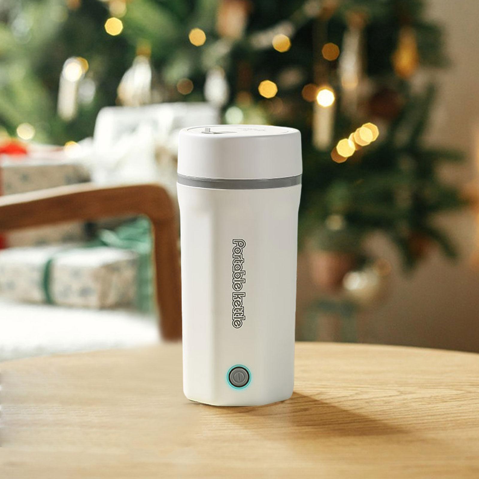 

Электрический чайник для кофе на открытом воздухе, легкий чайник для горячей воды, портативный электрический чайник для путешествий в отелях на открытом воздухе белый