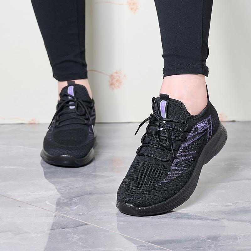 Special Spring And Summer Women'S Shoes Fashion Sports Light And Comfortable Soft Sole Elastic Fly-Woven Breathable Mesh Running Shoes