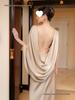 Elegant Summer Satin Evening Gown - Sexy European & American French Style Long Dress for Women