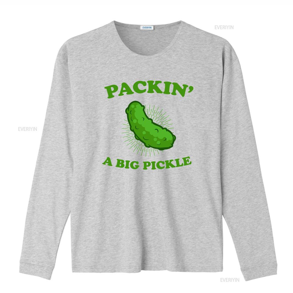 Packin A Big Pickle For Lovers T Shirt Vintage Washed Casual Slightly Streetwear Designer Clothes Unisex Homme Versatile