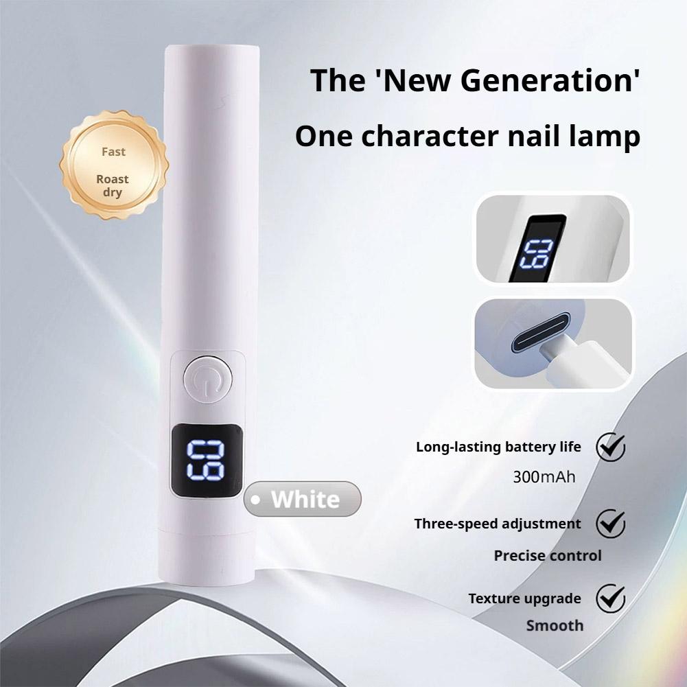 Handheld Cordless UV Nail Lamp with LCD Display, Portable Rechargeable Mini UV Light for Gel Nails,Rhinestone Glue & Liner Gel