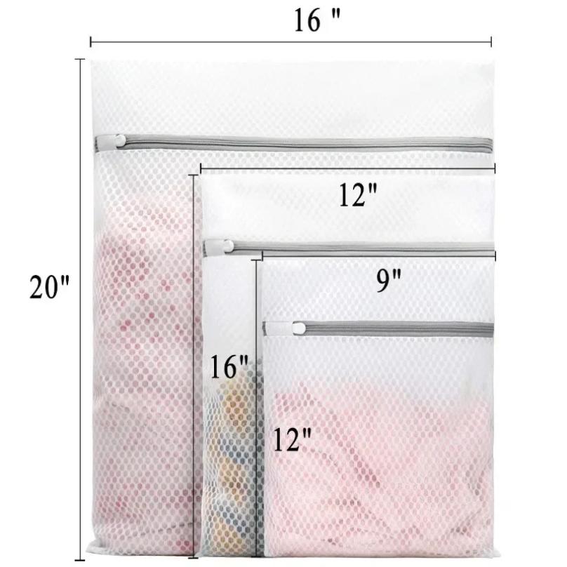 5 Pezzi Sacchetti Rete per Bucato Durevoli a Nido d'Ape Organizer per Bucato Sacchetti Riutilizzabili per Lavatrici