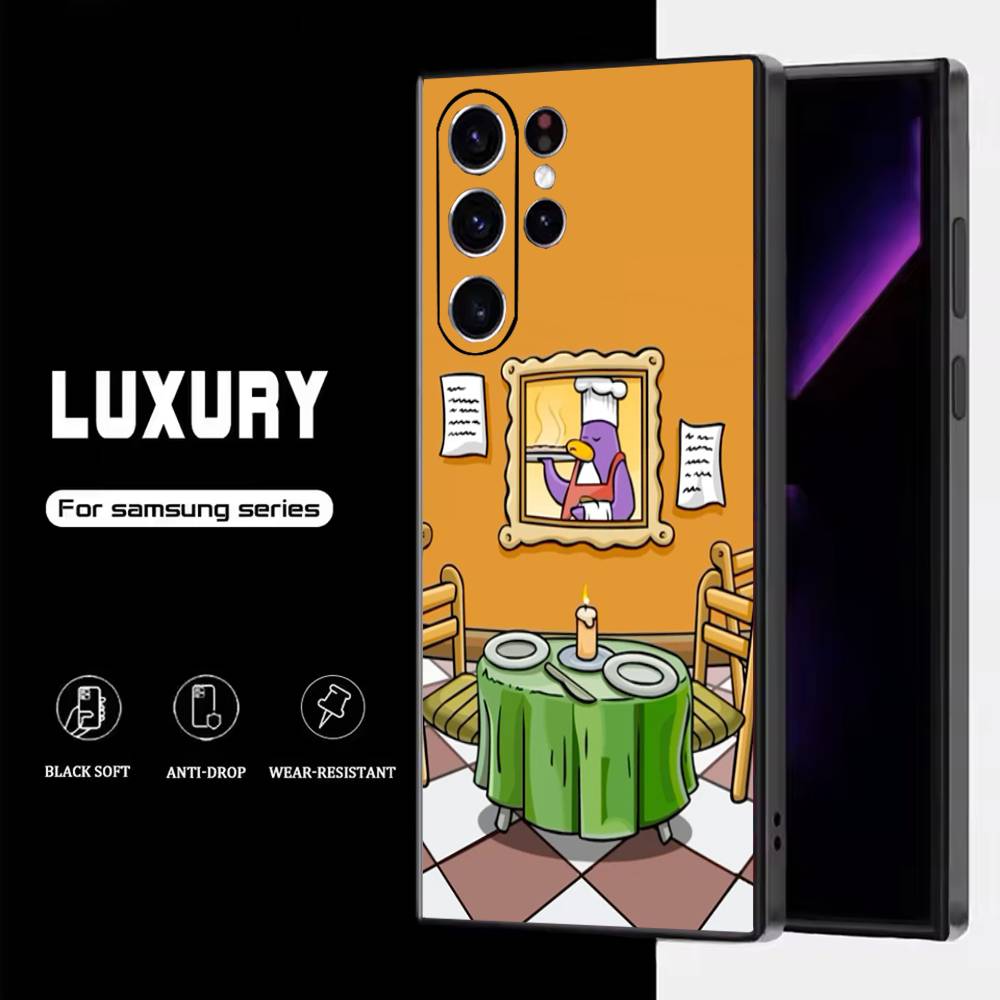 

Game Club P-Penguin Phone Case For Samsung S25,S24,S23,S22,S21,S20,S10,Ultra,Plus,Lite,FE,Soft Silicone Black Cover Samsung S21Ultra