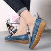 Lightweight Breathable Genuine Leather Moccasins Ladies Non-Slip Bean Walking Shoes Fashion Summer Hollow Slip-On Sandals Women