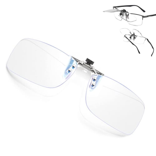 JINSCOOP Clip-on Reading Glasses, Flip-up Front-Mount Reading Glasses, "+1.0 to +3.0 Magnification," Blue Light Blocking, Flip-up Style, Compact, Fits