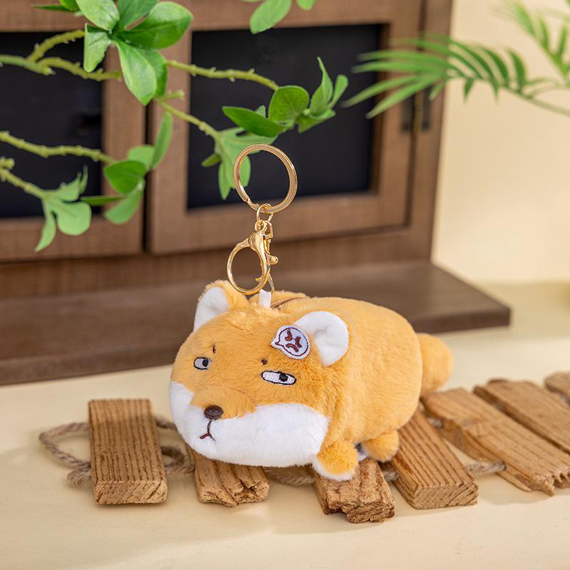 Snow Leopard Earphone Case & Plush Backpack Charm Set: Quirky Duck & Cute Cow Keychain
