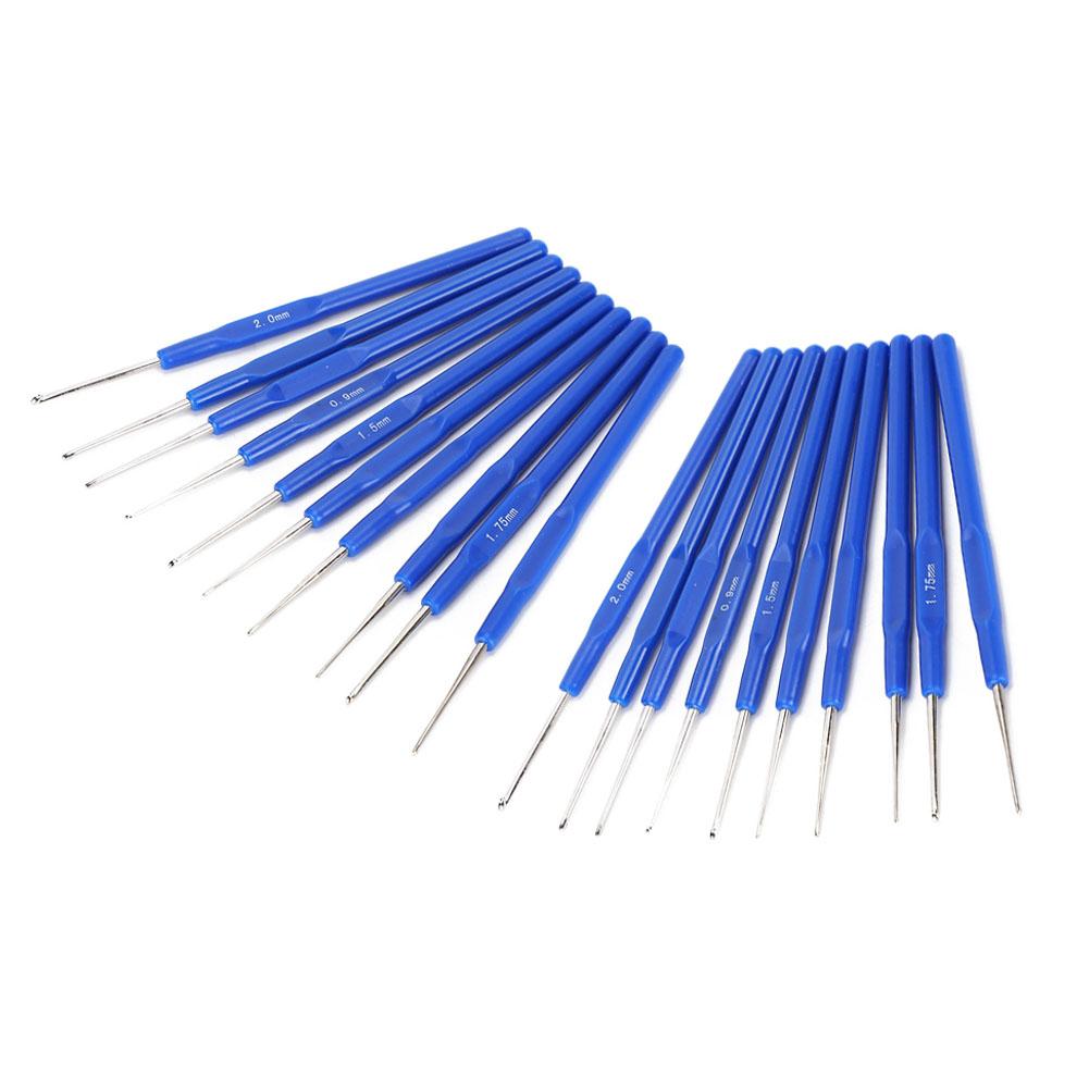 

20 шт. Крючок для вязания Спица для свитера Синяя ручка Пряжа Плетение Рукоделие Инструмент для вязания Швейные принадлежности
