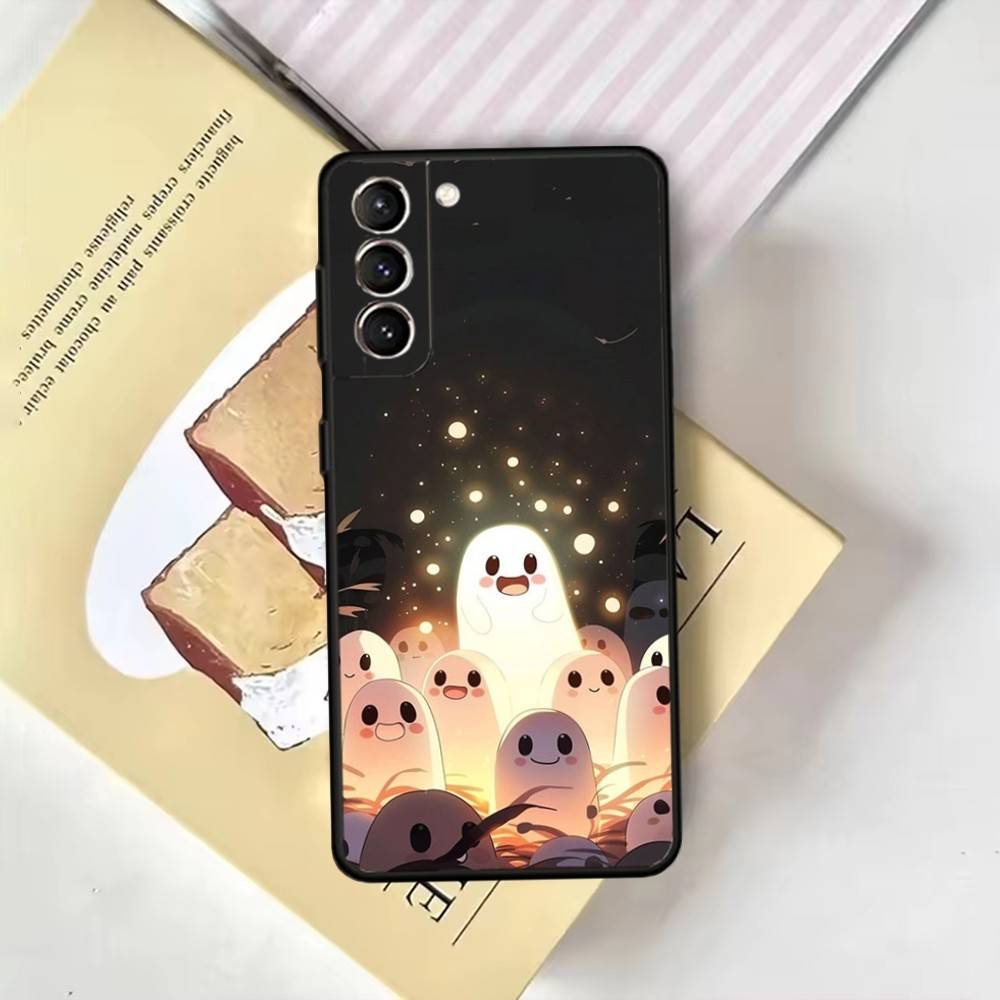 Halloween-Ghost-Cute Phone Case For Samsung GalaxyA13,21s,22,31,32,52,53,71,72,73,Soft Black Cover