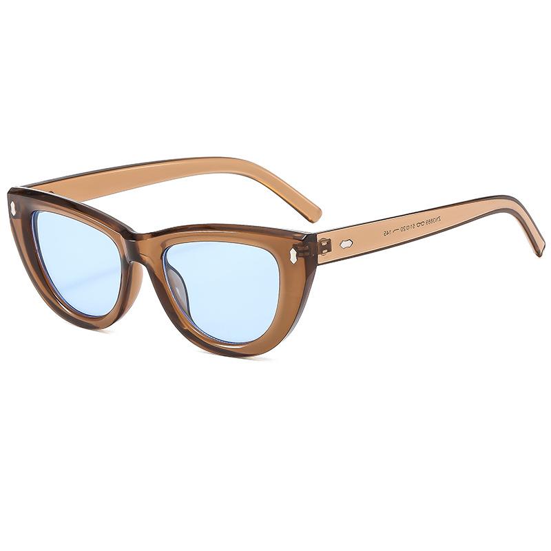 JYL TS Triangle Cat Eye Glasses Blue Light Blocking Women QZ-755-3889 A-4077 небесный синий
