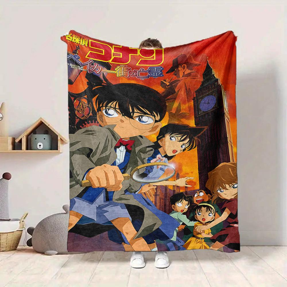 1pc Detective Conan Soft & Warm Flannel Blanket, Multi-Purpose Throw Blanket for Couch, Sofa, Office, Bed, Camping, Travel