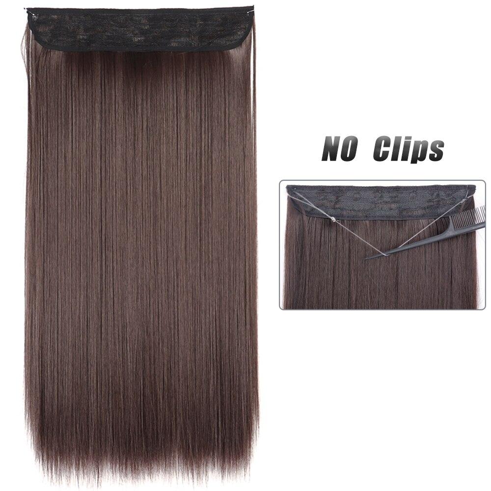 MERISIHAIR Synthetic No Clips Invisible Hair Extensions Straight Natural Black Blonde Brown One Part Hair 80 Cm Hair Extension