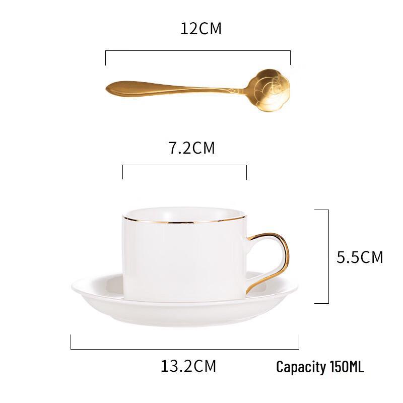 Europäisches Kaffeetassen- und Untertassenset mit Goldrand und Ständer