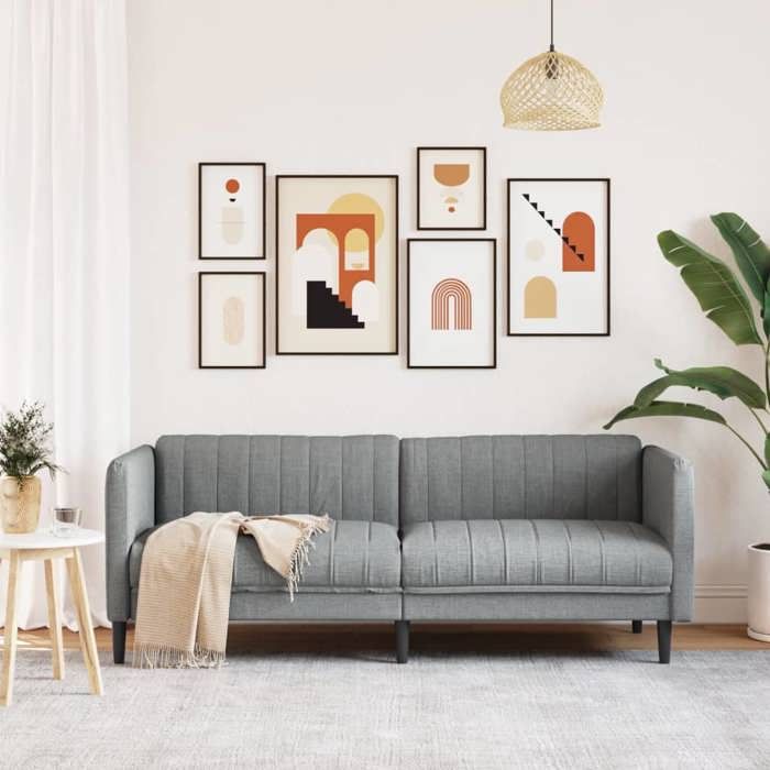 VidaXL Canapé à 3 Places, Sofa avec Pieds, Canapé Rembourré avec Accoudoirs et Dossier, Meuble de Chambre à Coucher 372613