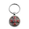 Red Cross Knight Vintage Round Alloy Key Holder For Party And Holiday Gifts