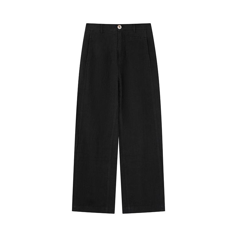 2026 Retro Women s Textured 100% Linen Loose Wide-Leg Pants – Versatile Casual Wear L