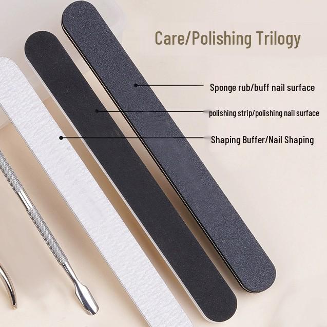 Nail Salon Manicure Set: Cuticle Scissors, Grinding File & Storage Box