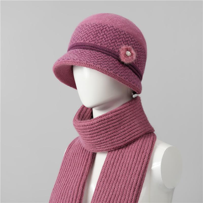 Hat Women'S Season Ear Protection Warm Mom Hat Fleece Thick Ear Protection Grandma Grandma Elderly Cotton Hat