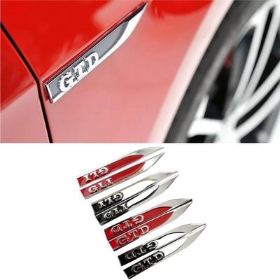 2 peças x Emblema Adesivo de Metal GTD GLI GTI R para Para-lama Lateral para G-OLF 5 6 7 MK7 MK4 MK5 MK6 Acessórios de Estilo para Carro