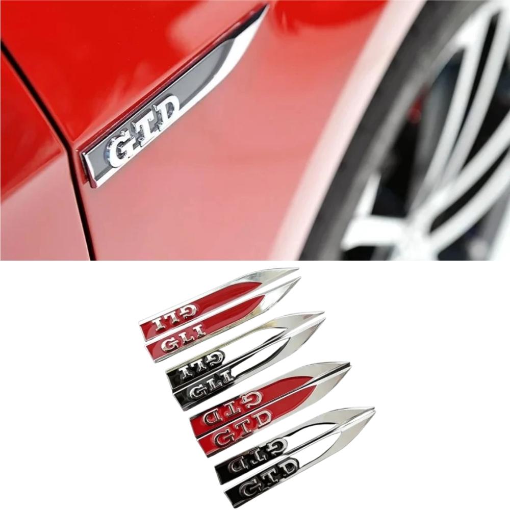 2pcs X Metal GTD GLI GTI R Side Fender Badge Emblem Sticker for Suit G-OLF 5 6 7 MK7 MK4 MK5 MK6 Car Styling Accessories